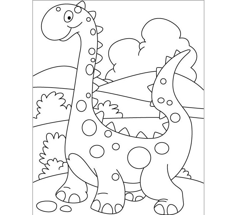 Tuyển chọn 100 mẫu tranh tô màu khủng long đẹp dễ thương nhất cho bé